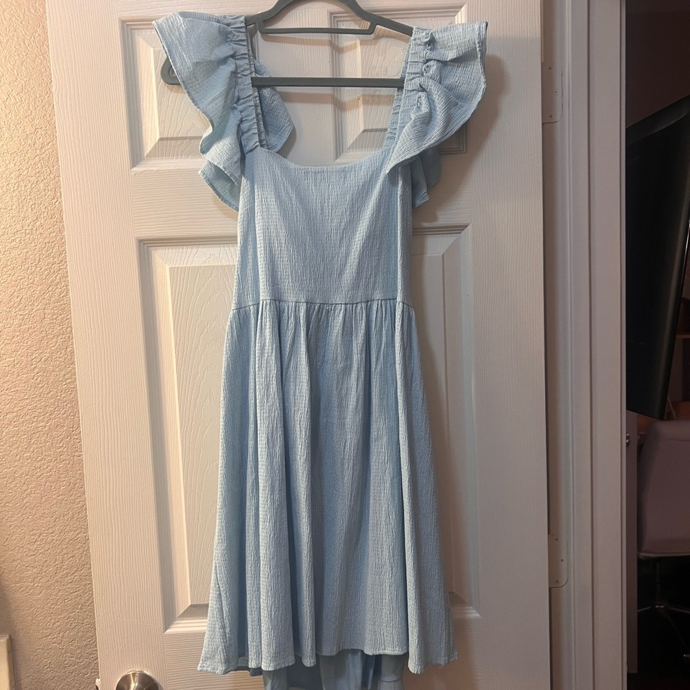 Miami Blue Ruffled Tiered Sundress